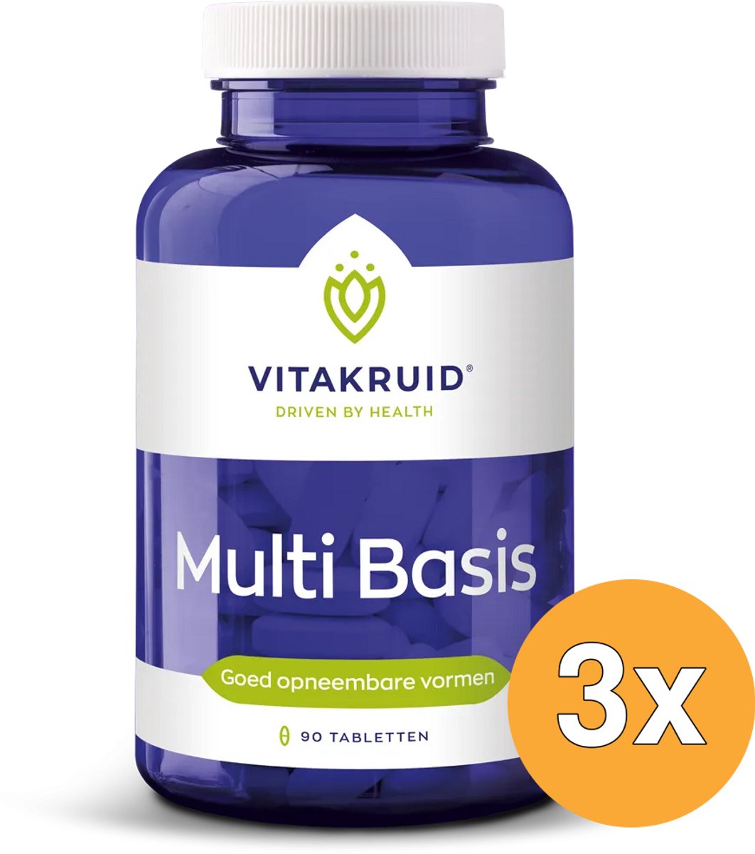3x Vitakruid Multi Basis met Natuurlijke Vormen (90 tabletten)