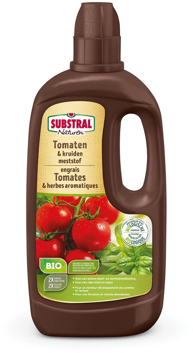 Substral Naturen meststof voor tomaten en kruiden - 500ml - bio - Ideaal voor tomaten en kruiden - Biologisch - Makkelijk in gebruik
