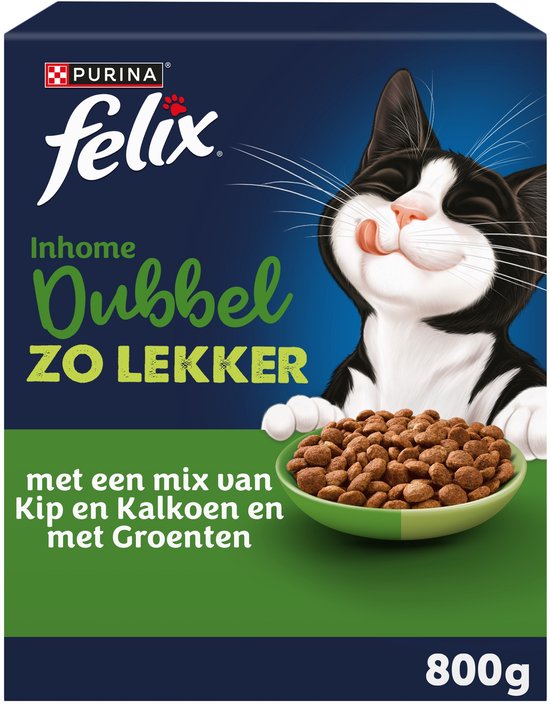 FELIX DubbelZoLekker Inhome - Kip, Kalkoen & Groenten - 5 x 800g