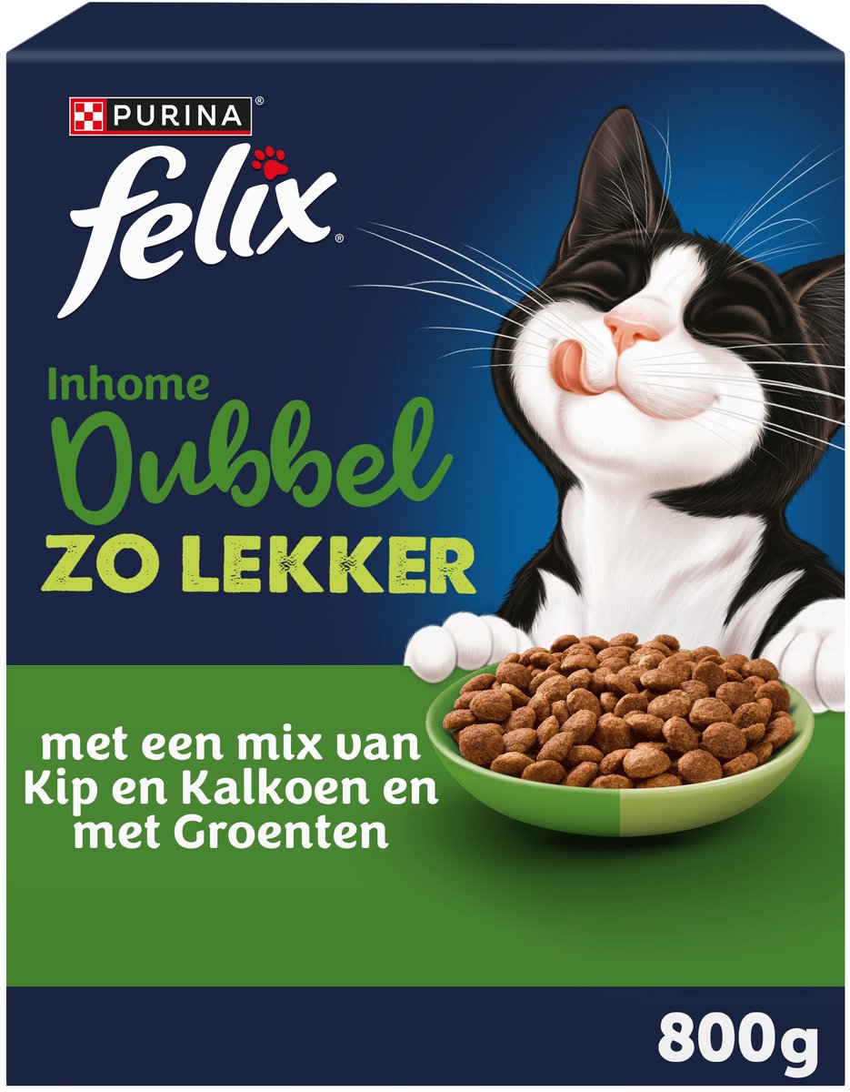 Felix FELIX DubbelZoLekker Inhome - Kip, Kalkoen & Groenten - 5 x 800g