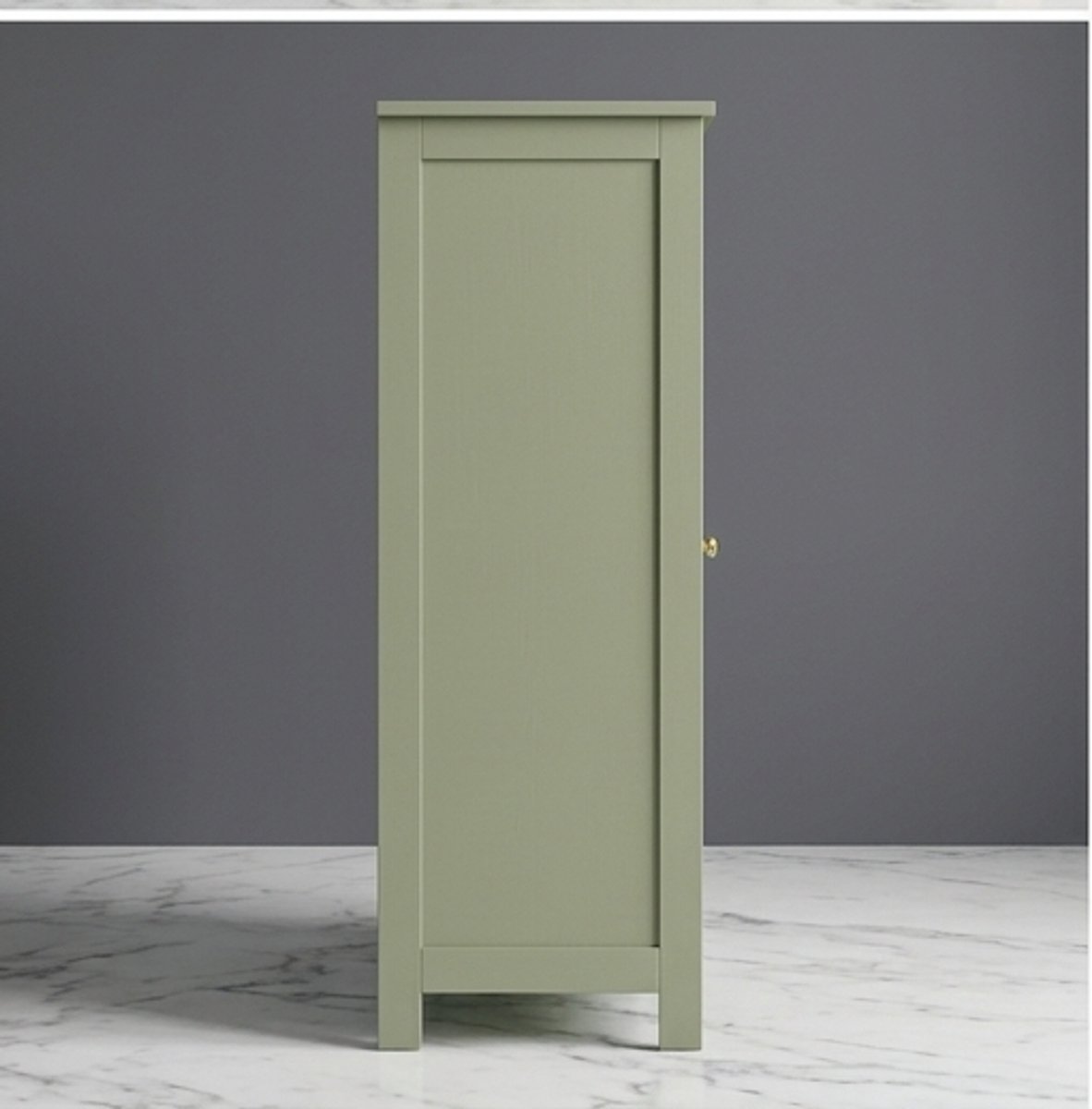 Smalle Badkamerkast met 4 Laden en Kastdeur – Bijzetkast / Commode met Verstelbare Plank – Opbergkast voor Badkamer, Woonkamer of Hal – Lauriergroen – Compact 30 x 55 x 82 cm Novihome