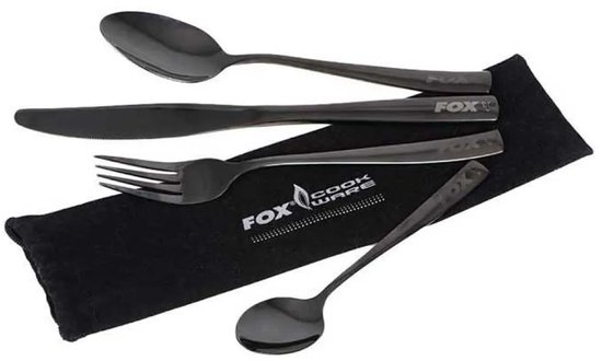 Fox Cookware Black Stainless Cutlery Set (4pcs) - Camping Kookgerei — afbeelding 5