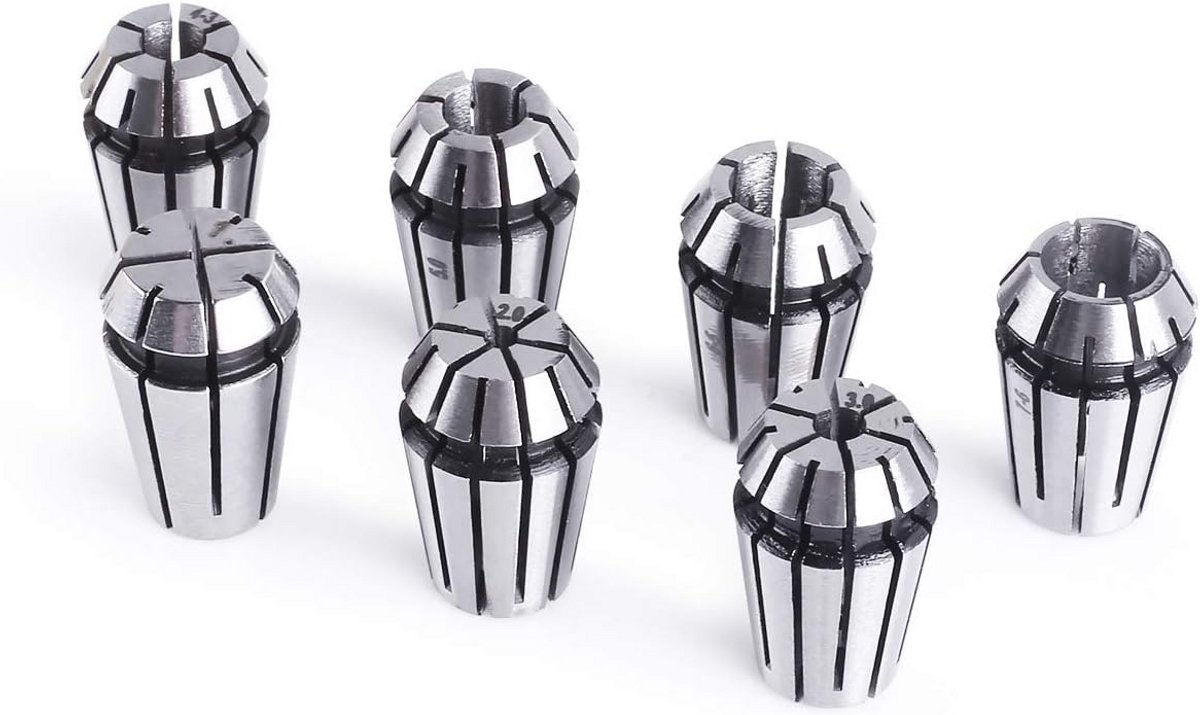 Veer Spantangen Set - CNC Accessoires - Frezen Graveren - Precisie Geslepen - 1-7mm 7 Stuks