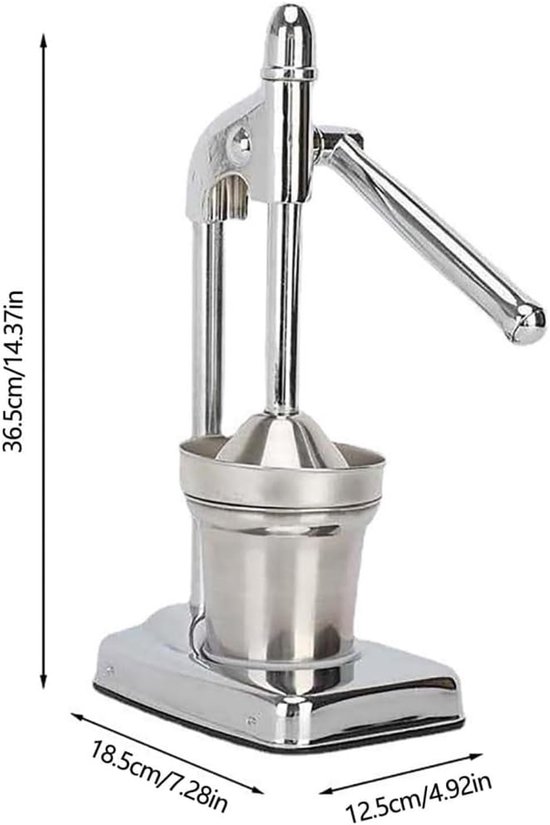 Handmatige sapcentrifuge van gietijzer, handmatige sapcentrifuge van roestvrij staal, essentieel voor thuiskeuken, handmatige sapcentrifuge voor vers citroensap en sinaasappelsap, gemakkelijk te gebruiken van Merkloos — afbeelding 3