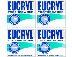 Eucryl Tandpoeder - Fresh Mint, krachtige vlekverwijdering, tandenbleking (4 x 50g)