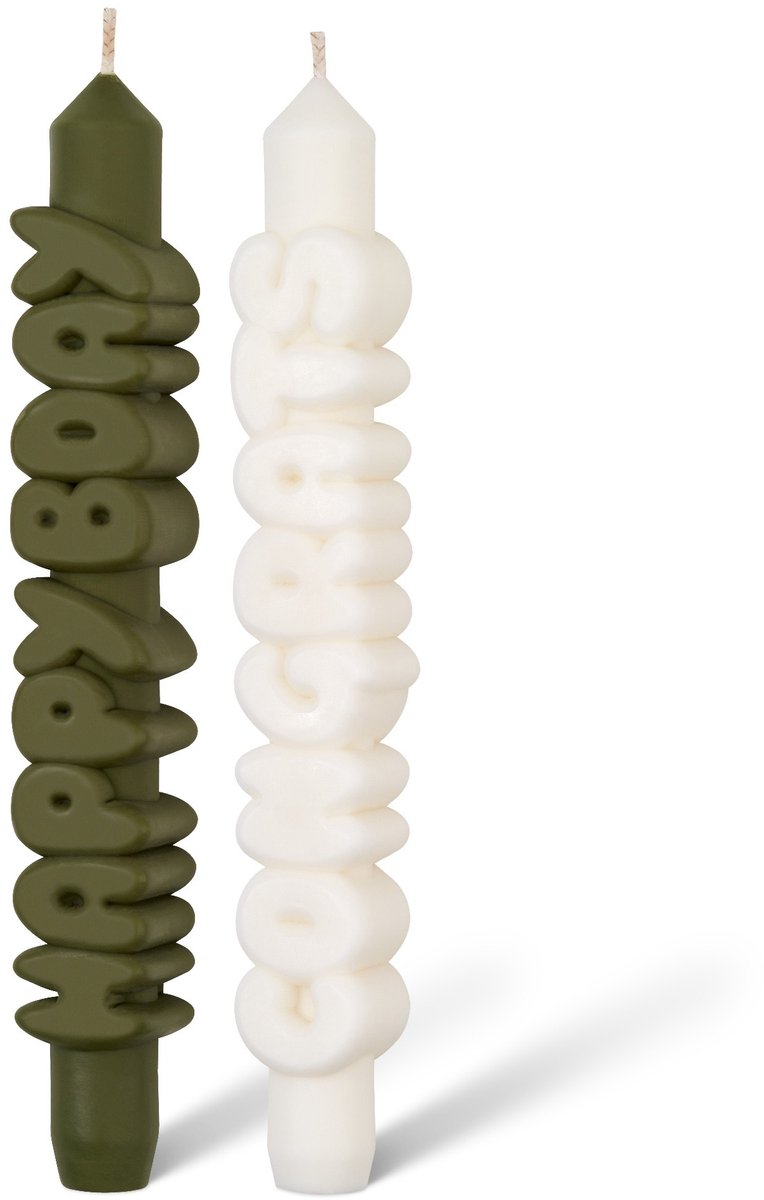 3D kaars set - Happy Birthday + Congrats + felicitatie + verjaardag