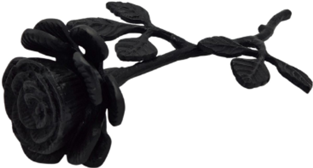 Urnenspecialist® - Urn - Roos - Rozen urn - Bloem Urn - Zwart - Black - Mini Urn - As Urn - Crematie Urn - 33cm - 10ml - Aluminium Urn