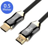 Câble HDMI VanDijck® Premium 2.1 - 4K 120 Hz - Compatible Xbox Series X et PS5 - Ultra HD 8K - 0 mètre - Goud - Câbles HDMI