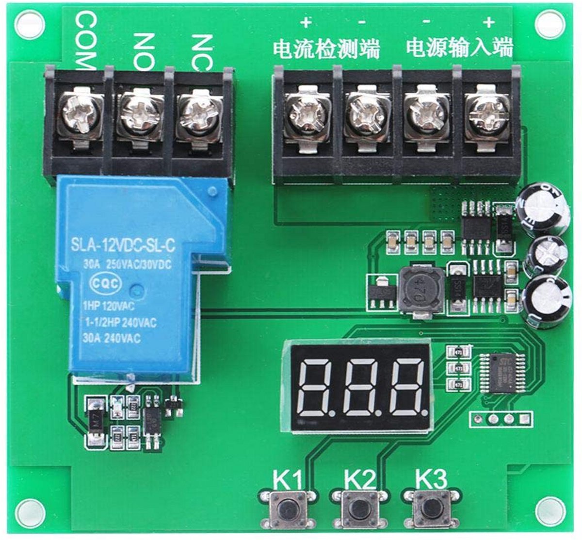 Stroom Detectiemodule - Overstroom Beveiliging - DC Stroom Meten - Instelbare Limiet - 7-30V 0-30A