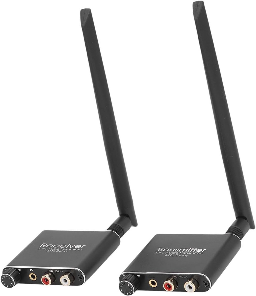 Draadloze Audio Adapter - Zender Ontvanger - Stoorzender Vrij - 50 Meter Bereik - 2.4Ghz Technologie