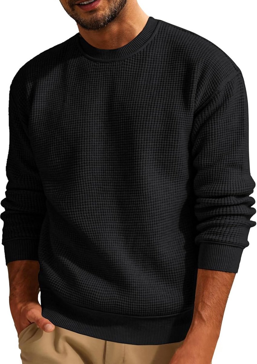 Gebreide Herentrui - Sweater Lange Mouwen - Comfortabel Buiten - Warme Winter Kleding - Slim Fit Pasvorm