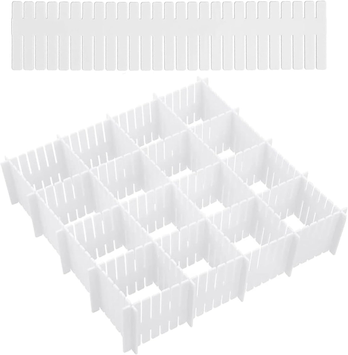 Ladeverdelers - Organizers - Kasten Ordenen - Verstelbaar Systeem - 32cm Lengte - Wit