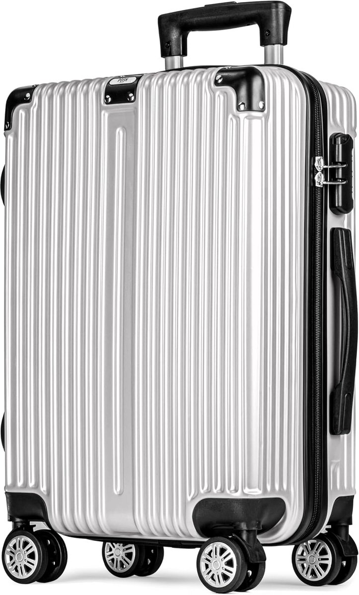 Reiskoffer Set - Bagage Trolley - Vakantie Reizen - Stille Dubbele Wielen - XL Formaat - Zilver