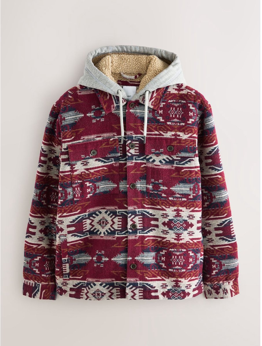 Next - Heren - Navajo Style Shacket - Rood