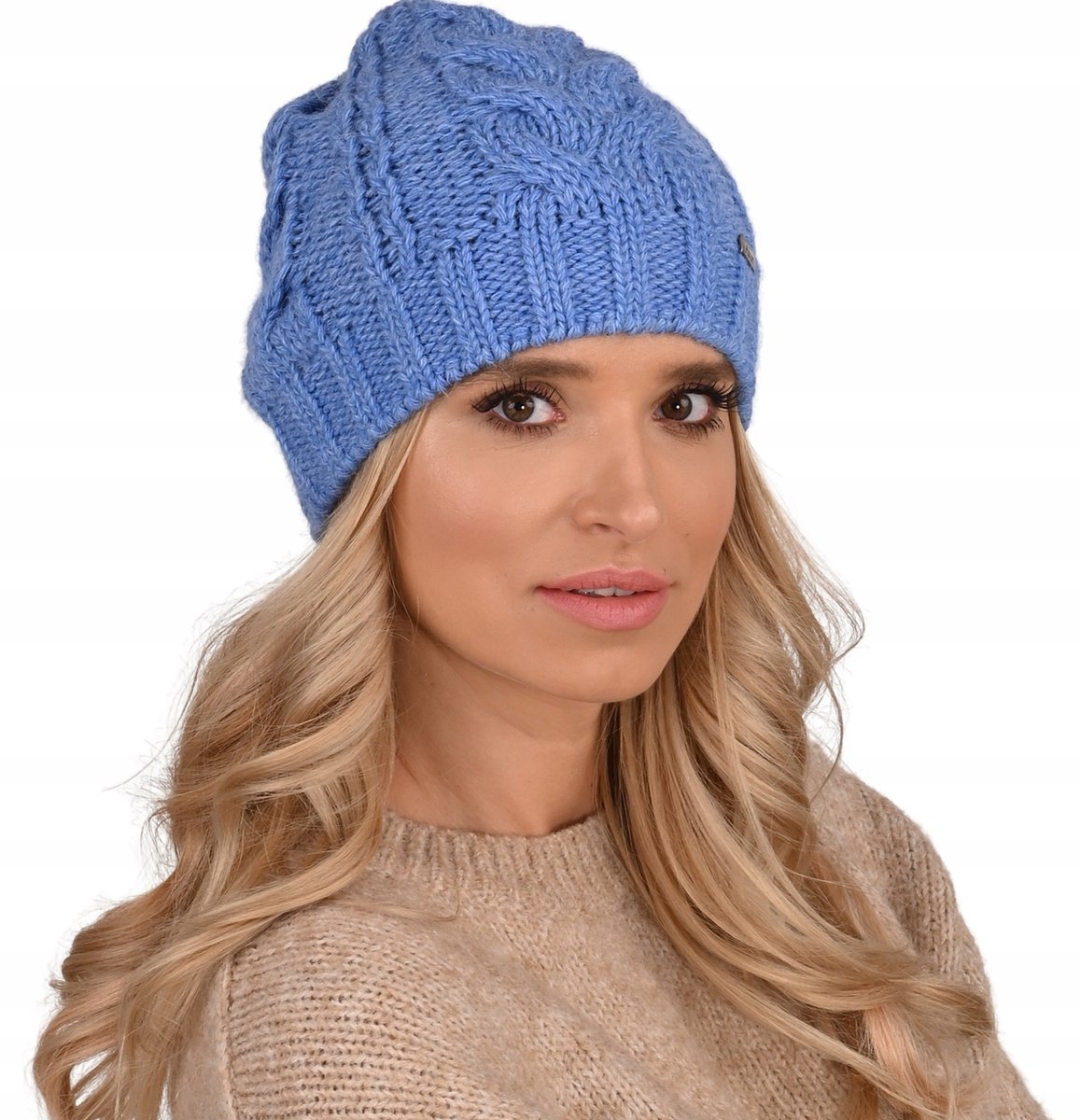 Alur - Gebreide Wintermuts - Blauw - Dames - Beanie