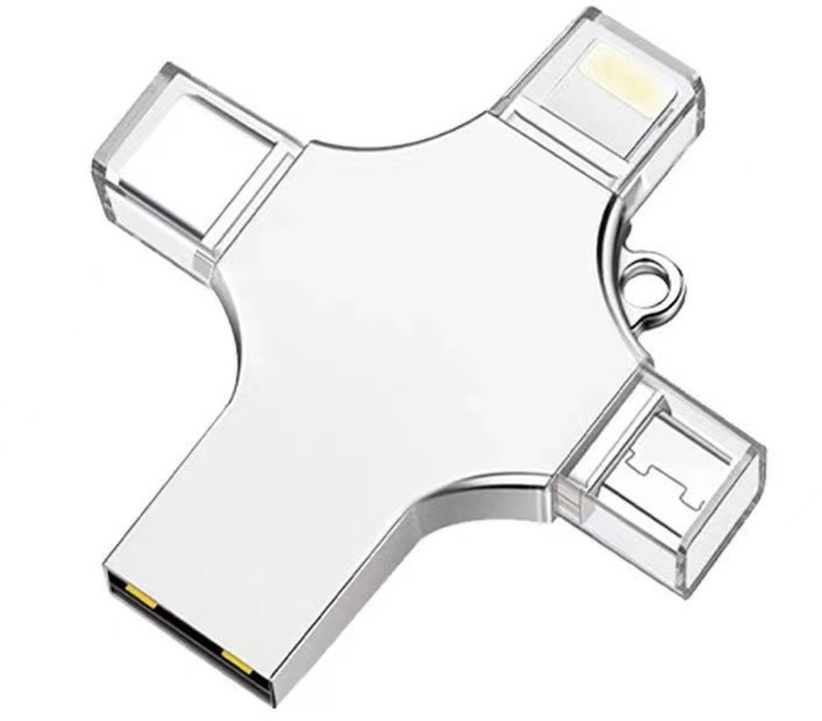 4-in-1 USB 3.0 32GB flashdrive, compatibel met iPhone, Android, iPad, Mac, pc, Galaxy S, Windows, USB A, USB C, Micro USB en iPhone-connector, thumbdrive, jumpdrive, geheugenkaart, draagbare harde schijf