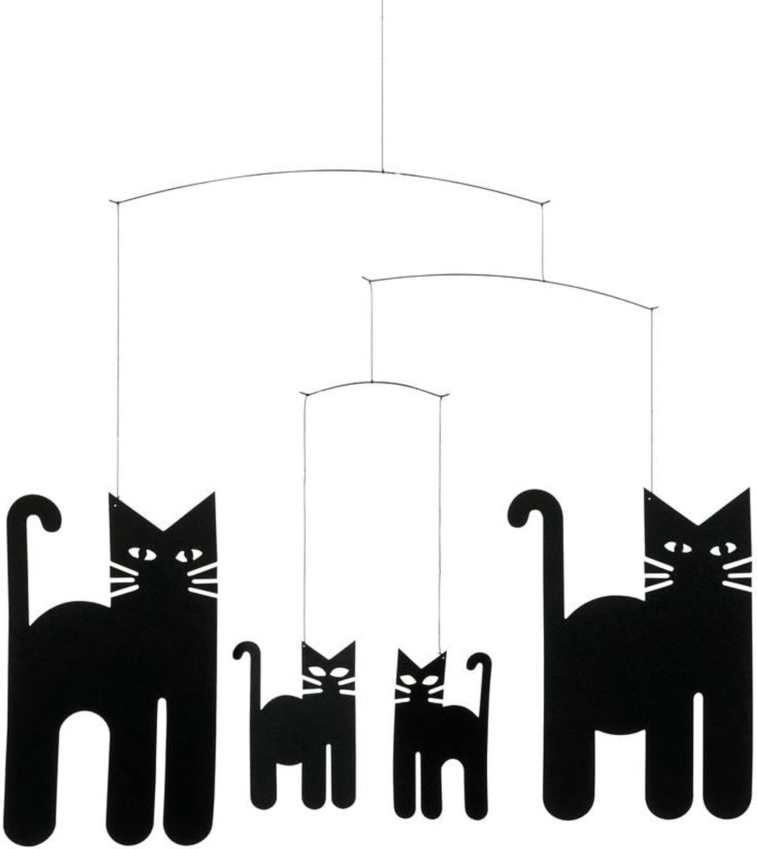 Baby Mobiel - Wiegdecoratie - Babykamer Decoratie - Handgemaakt Ontwerp - 30 x 34 cm - Zwart