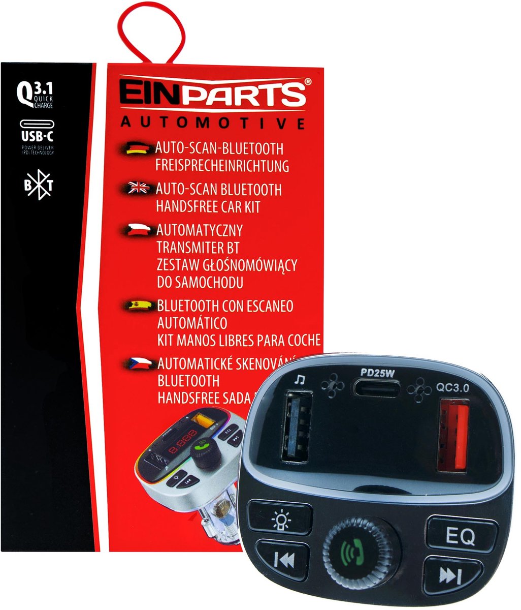 Einparts Fm-Zender Bluetooth Voor Auto Mp3-Speler Tf-Kaart Usb