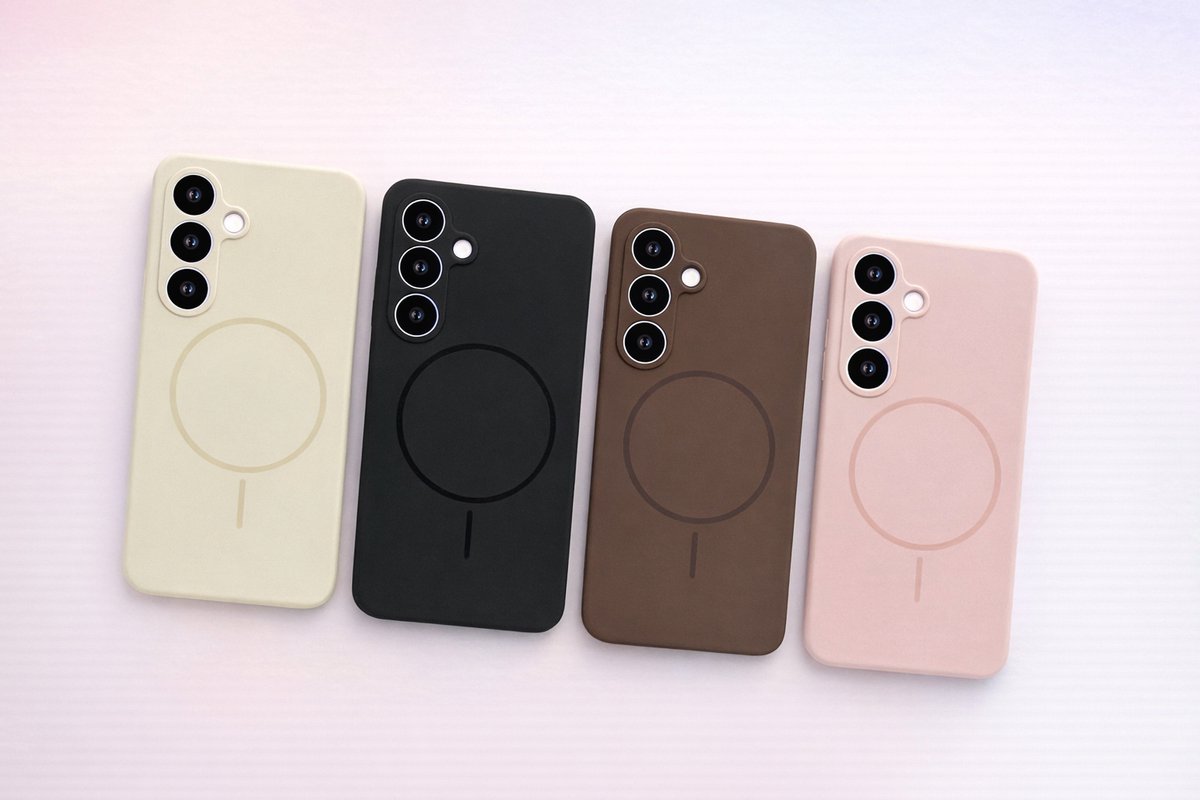 Geschikt voor Galaxy S25 Liquid Soft Touch MagSafe Magnetic Case - Luxe Siliconen Hoesje met Sterke Magneet - Zwart
