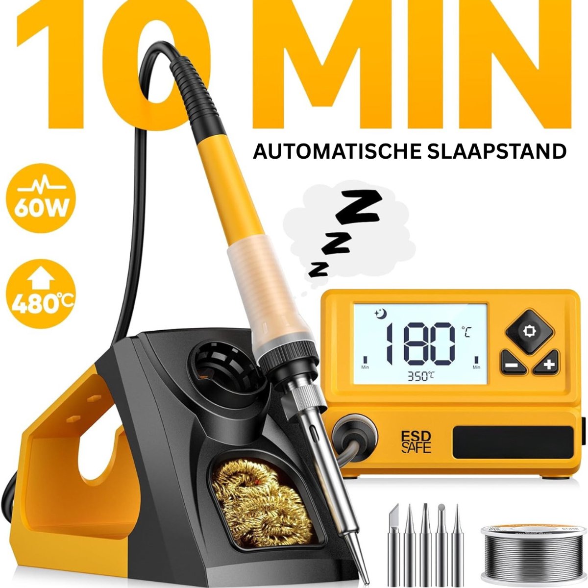 CLVP® Soldeerbout - Soldeerstation - Soldeerset Soldeertin -Geel en zwart – foto 5