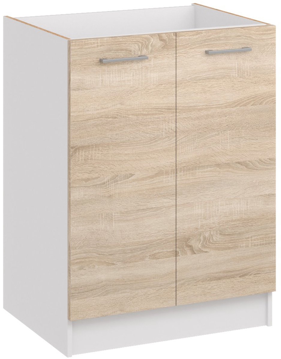 ROE Furniture - Onderkast - 60 cm - Witte Sonoma Eik