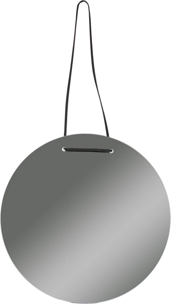 BD art - Ronde Wandspiegel aan Leren Koord - 30 cm - Modern Design