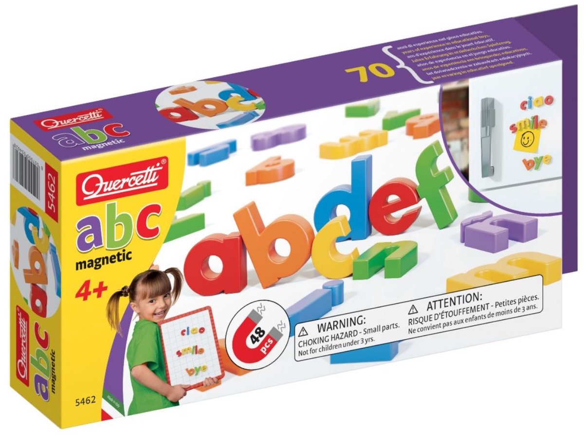 Quercetti kleine letters ABC magneten, 48st.