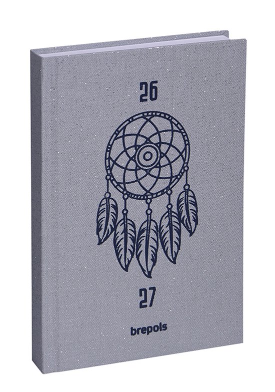 Brepols agenda 2026-2027 - MAGIC - Schoolagenda - 1 dag per pagina - Glitterende omslag - Dagoverzicht - Grijs - 11.5 x 16.9 cm