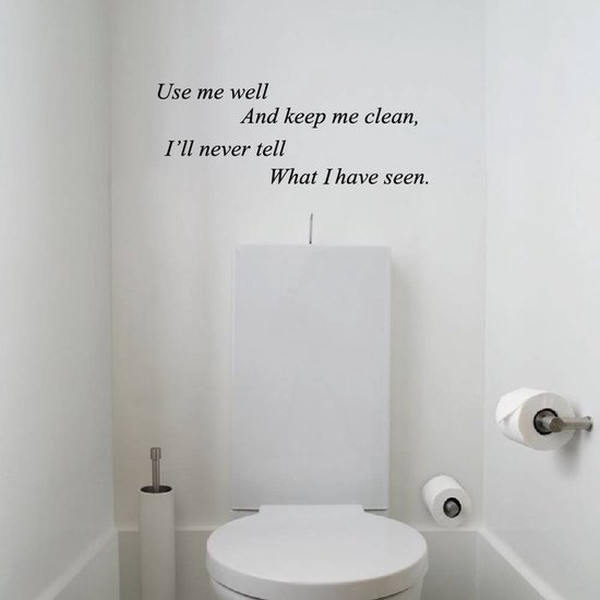 Toilettes Use Me Well - Wit - 40 x 15 cm - Sticker mural