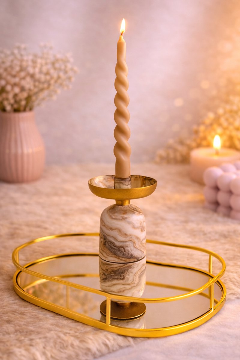 Marble Kandelaar op Standaard! | Viva Femme | Decoratie | Cadeau | Wonen