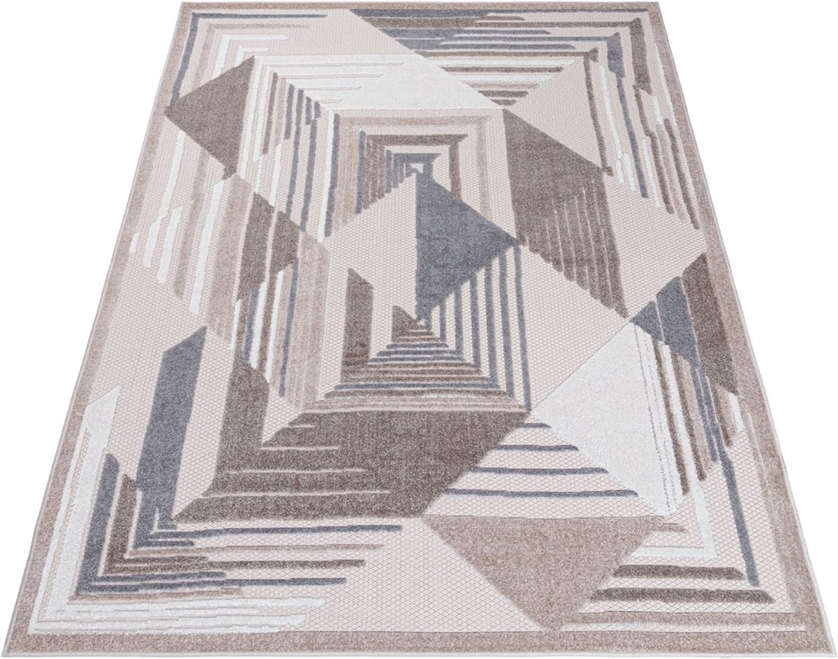 CLVP® Buitentapijt - Modern & Weerbestendig - UV-Bestendig -Beige / ed12c-cream