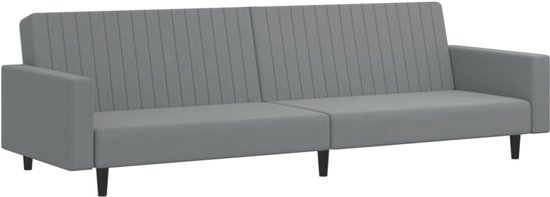 vidaXL-Canapé-lit 2 places - Velours - Gris clair