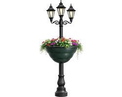 Elezza Lanterna Lantaarnpaal Bloembak Ø66 x H32 cm - Groen - Paalbeugel Ø16 cm