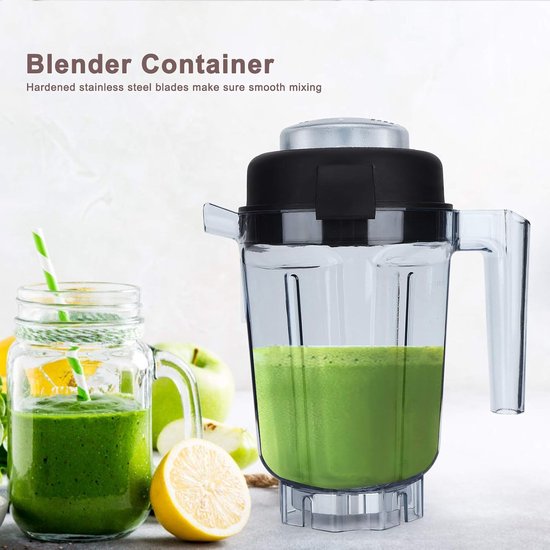Blenderkan Reserveonderdelen - Container Vervanging - Zelfreinigend Mixen - BPA-vrij Acryl - 09 Liter Capaciteit - Transparant van Merkloos — afbeelding 3
