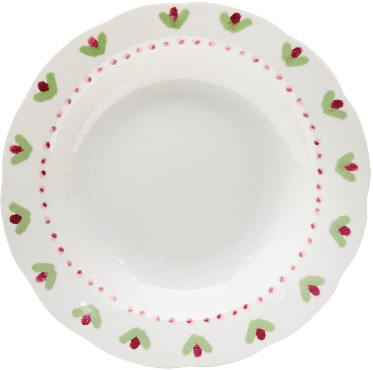 Secret de Gourmet Fleur de Rose Diep bord Ø23cm - Set van 6 stuks - Wit/Groen