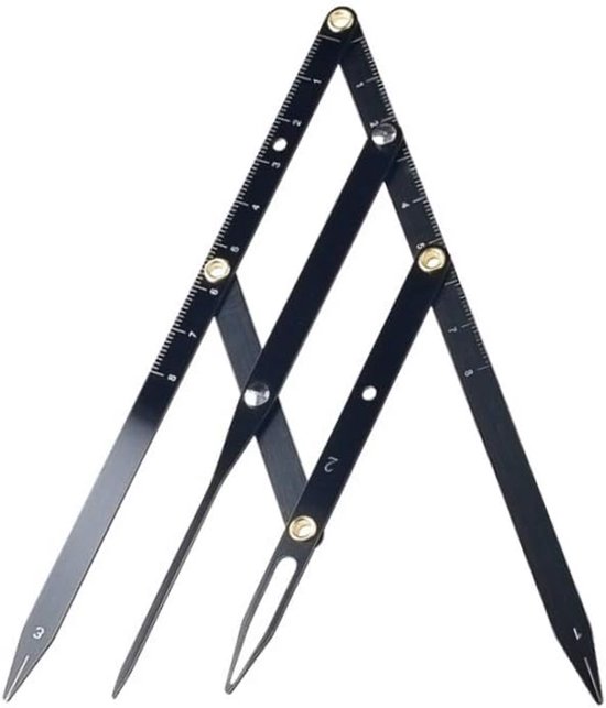 Gouden Schuifmaat, Wenkbrauwmeter met Gulden Snede, Roestvrijstalen Wenkbrauw Make-up Liniaal, Opvouwbare Wenkbrauwmeter voor Microblading en Permanente Make-up