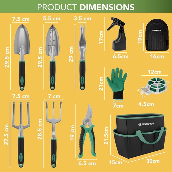 Tuingereedschap Set - Tuin Werkset - Planten en Wieden - Roestbestendig en Ergonomisch - 30 x 15 x 215 cm van Tuingereedschap. — afbeelding 3