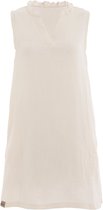 Robe Sola pour femmes Knit Factory - Robe d'été - Robe décontractée pour femmes - Robe en mousseline légère - Robe d'été - 100% coton biologique - Col en V - Juste au-dessus du genou - Écru - 40/42