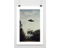 UFO Poster - Sci-Fi Posters - Vintage - Alien - Mysterieus - Passe-Partouts Effect - Wanddecoratie Gamekamer - 180 gram papier - BXS6712WV - Formaat 30 x 40cm