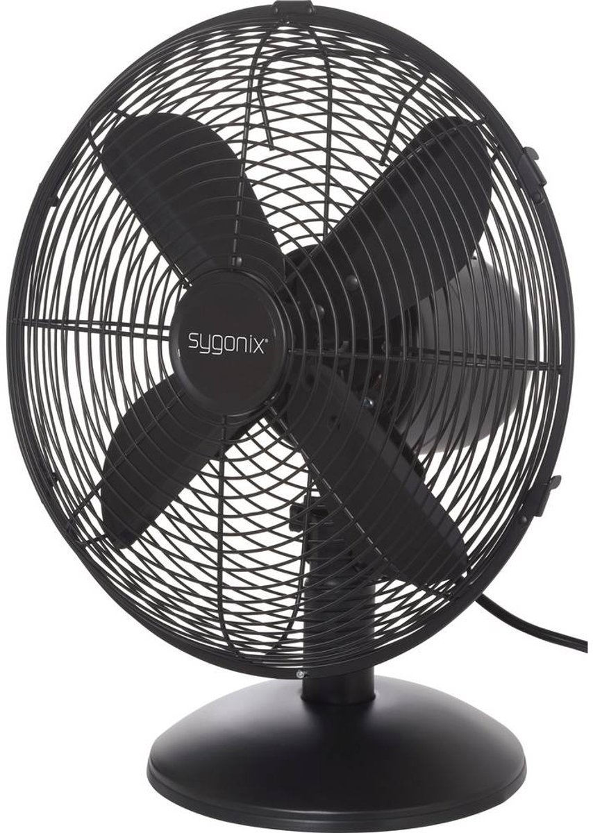 Sygonix Tafelventilator 35 W (Ø x h) 335 mm x 400 mm Zwart Oscillerend