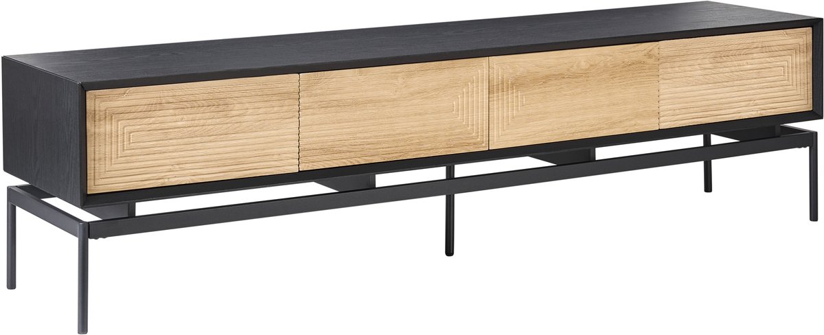 Beliani LANCELIN - TV-meubel - Lichtbruin/Zwart - MDF