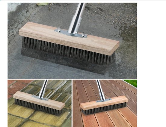 Telescope Handle Steel Wire Broom - Effective for Removing Weeds, Moss, and Stubborn Stains in Your Patio, Terrace, or Garden (145cm) — afbeelding 5