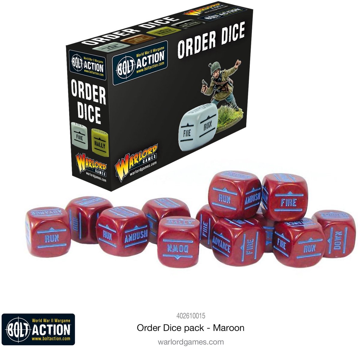 Order dice pack Maroon (Bolt action nieuw)