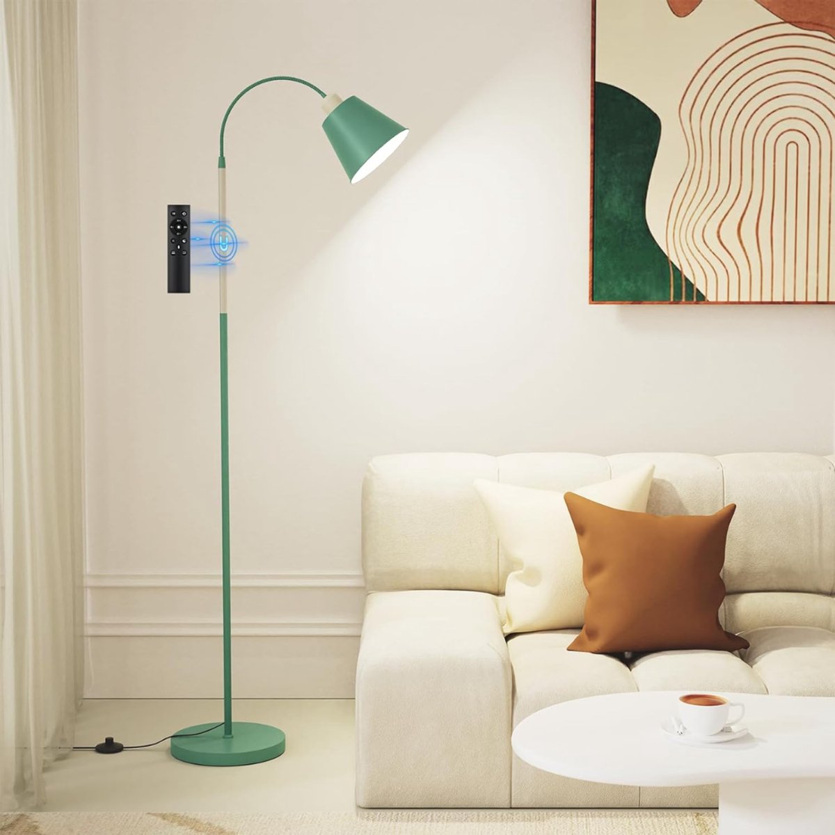 DnA® Booglamp - Vloerlamp - Lampenkap - Booglampen Dimbaar - Booglampen Staand Vloerlamp - Groen - 33cm x 29cm x 18cm