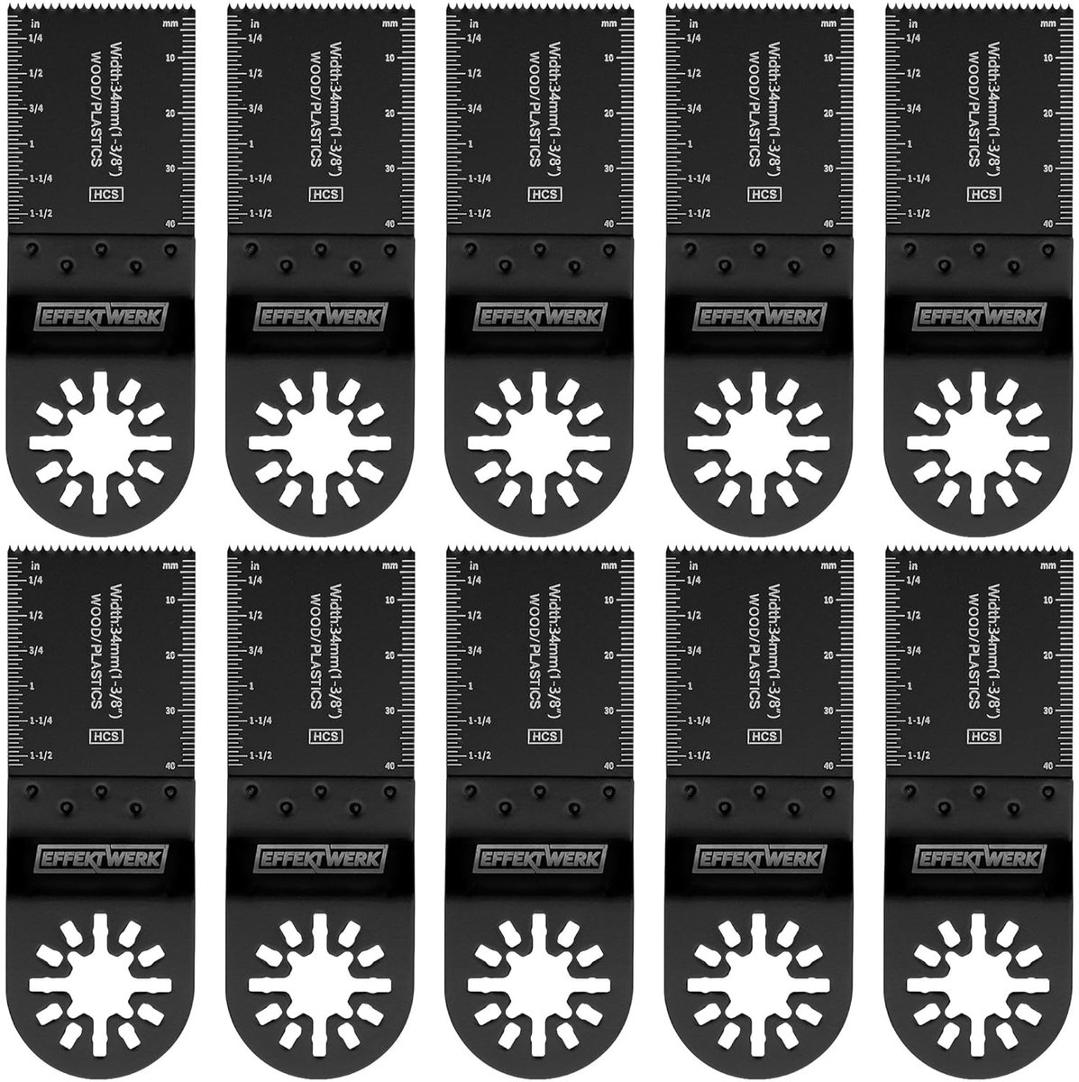 Multitool Zaagbladen - Oscillerende Bladen - Hout Kunststof Snijden - Universele HCS Bladen - 34mm 10 Stuks