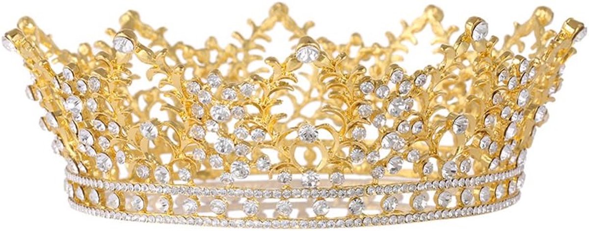 Luxe Tiara Kroon - Strass Hoofdband - Bruiloft Feest - Chique Kristal Design - 17 x 17 x 6 cm