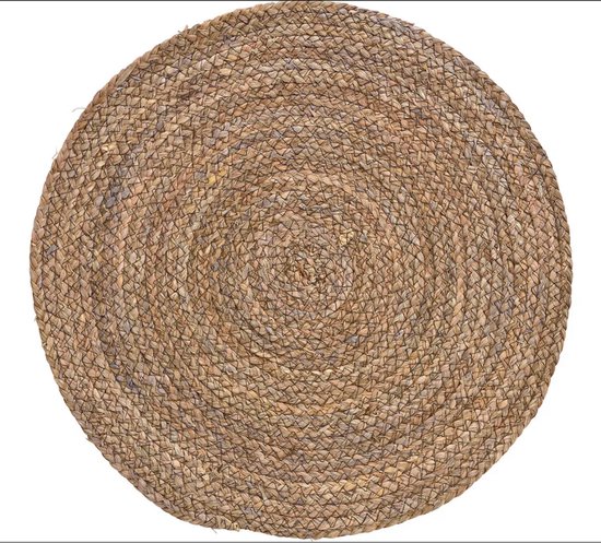 tapis rond 80 cm x 80 cm dessous-de-pot tressé jute dessous-de-pot Tapis Boho Fabriqué à partir de Fibre Tissé à la main, Durable & Résistant aux déchirures Parfait pour Salon & Cuisine dessous-de-pot
