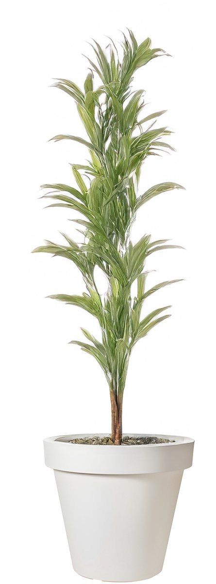 Pro Garden Bloempot - wit - rond - D40 cm - kunststof - plantenpot - tuin buiten