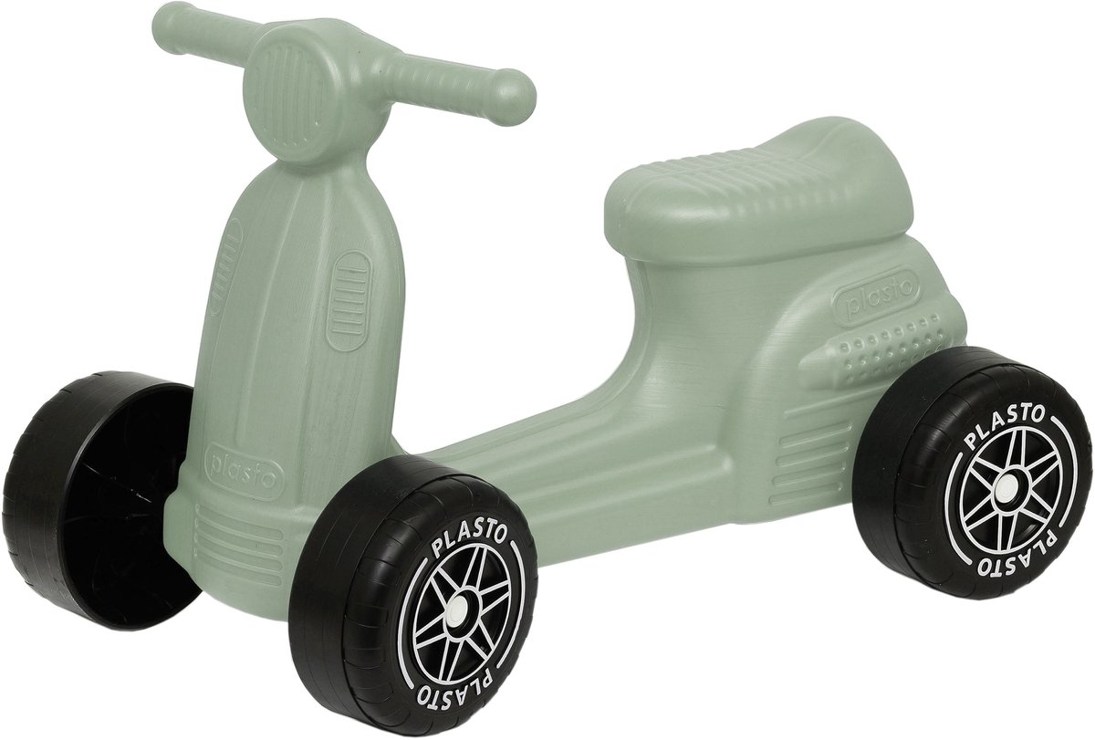 Plasto Scooter Zandkleur - Baby Walker - Stille Wielen - Loopauto - Zithoogte 22 cm - Special Edition Zachte Neutrale Kleuren - Gemaakt in Finland - Vanaf 1 Jaar