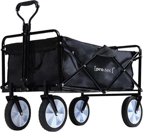 Bolderkar Opvouwbaar - Strandkar Tuinwagen - Vervoer Spullen - Groot Laadbereik - 84 x 55 cm - Zwart van Bolderkar Opvouwbaar — afbeelding 4